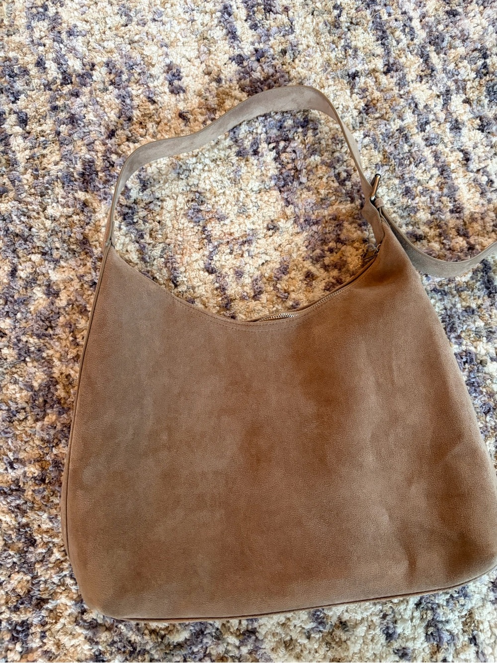 Oversized Faux Suede Hobo Bag Taupe Brown Slouchy Shoulder Bag- Old Navy - Picture 4 of 9